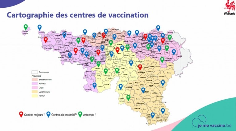 carte centres vaccination