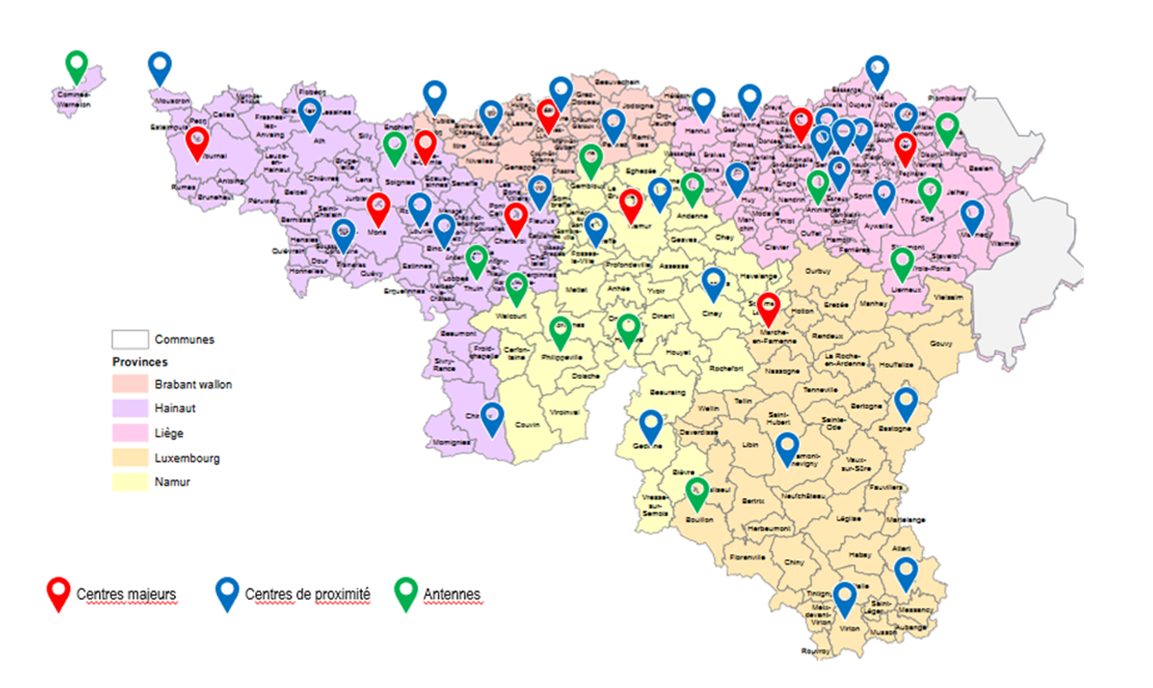 carte centres vaccination