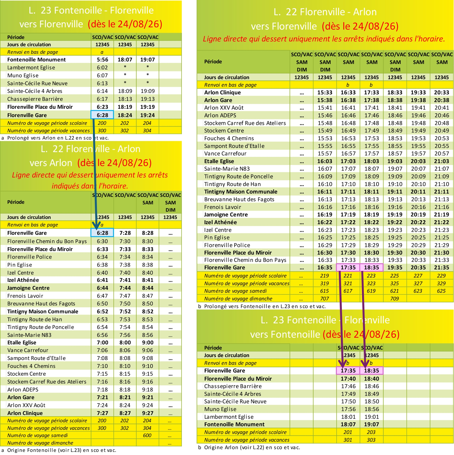 Letec horaire 1