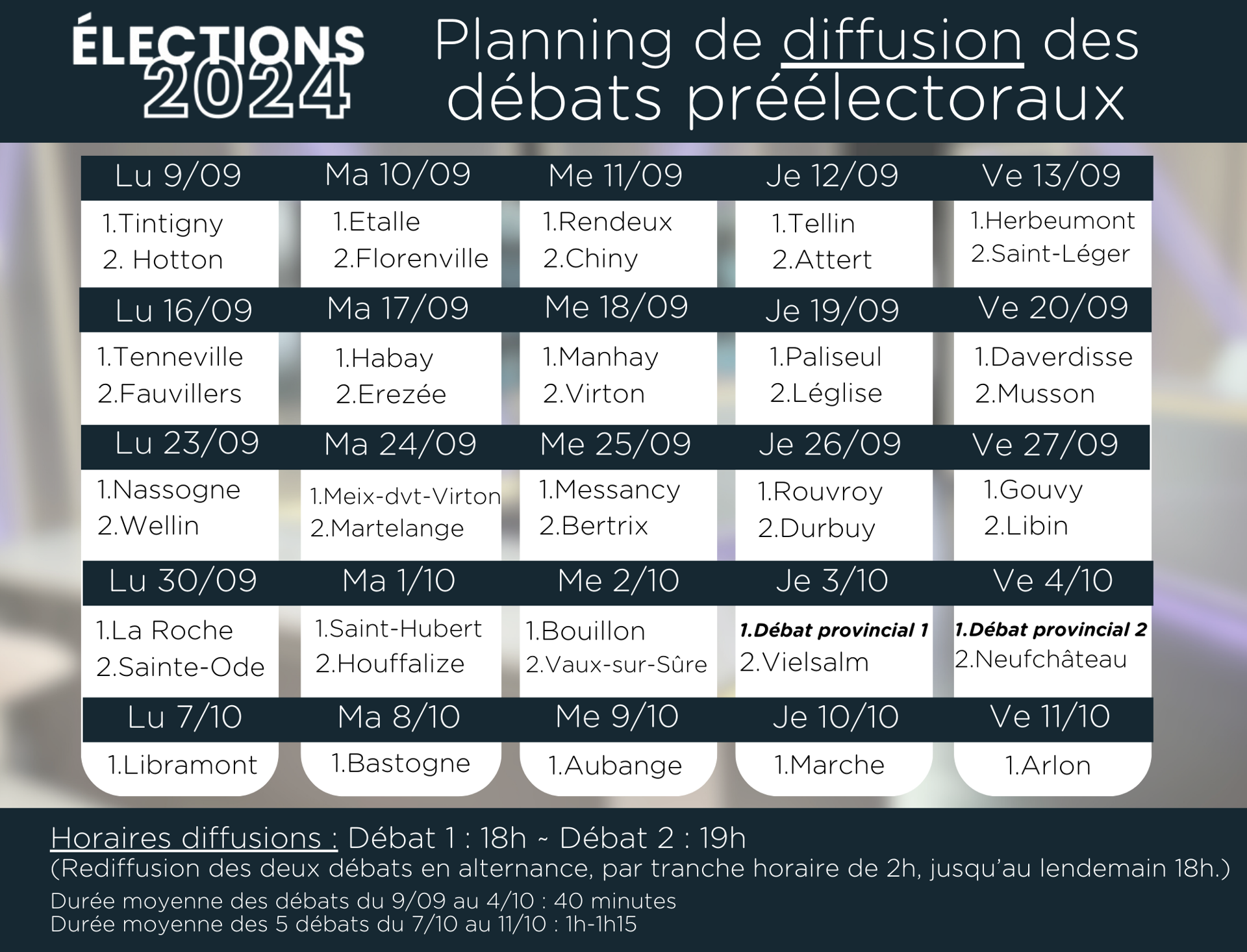 TV Lux   Planning diffusions débats